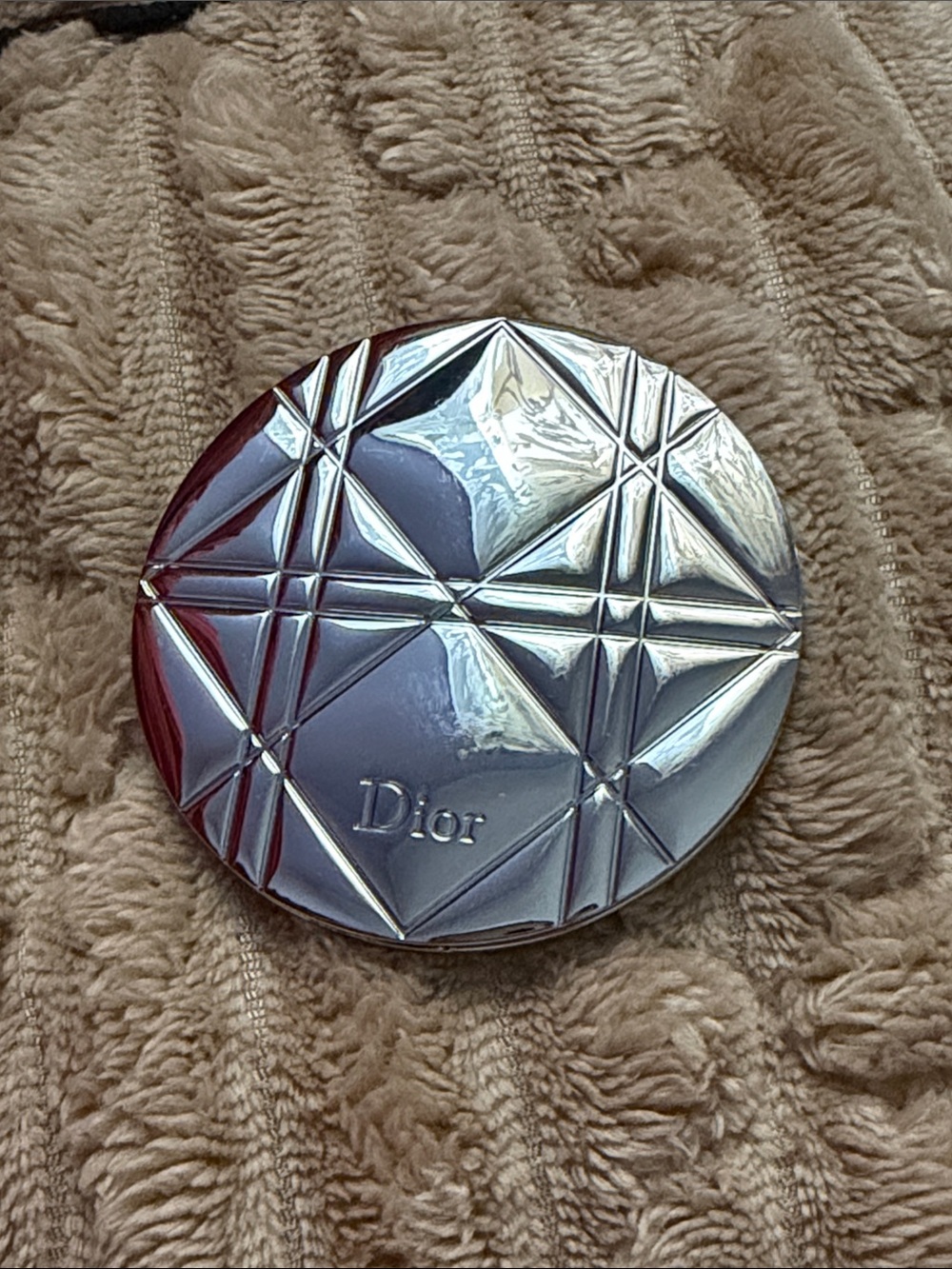Dior Silver Faceted Decorative Compact Accent